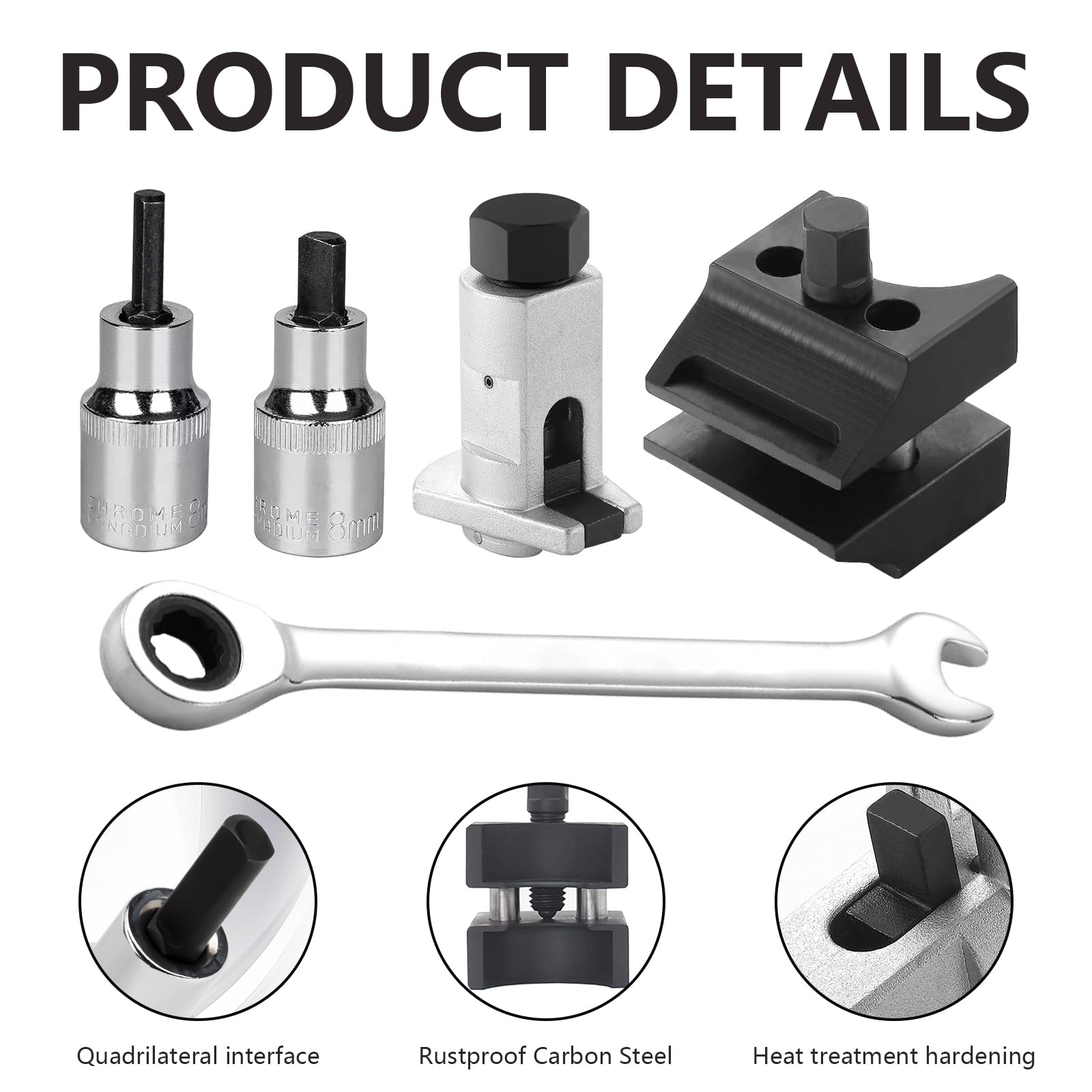 Set 4 Utensili Smontaggio Cuscinetti Ruota E Mozzo, Divaricatore per Montanti E Alloggiamenti con Chiave E Guanti Compatibile con La Maggior Parte dei Veicoli