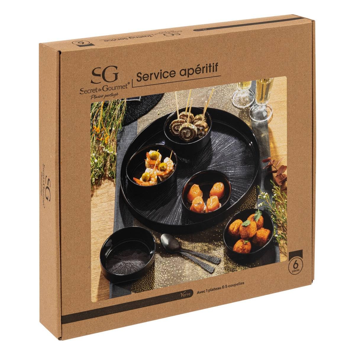 Secret de Gourmet - Aperitif-Set Astra schwarz 6-teilig