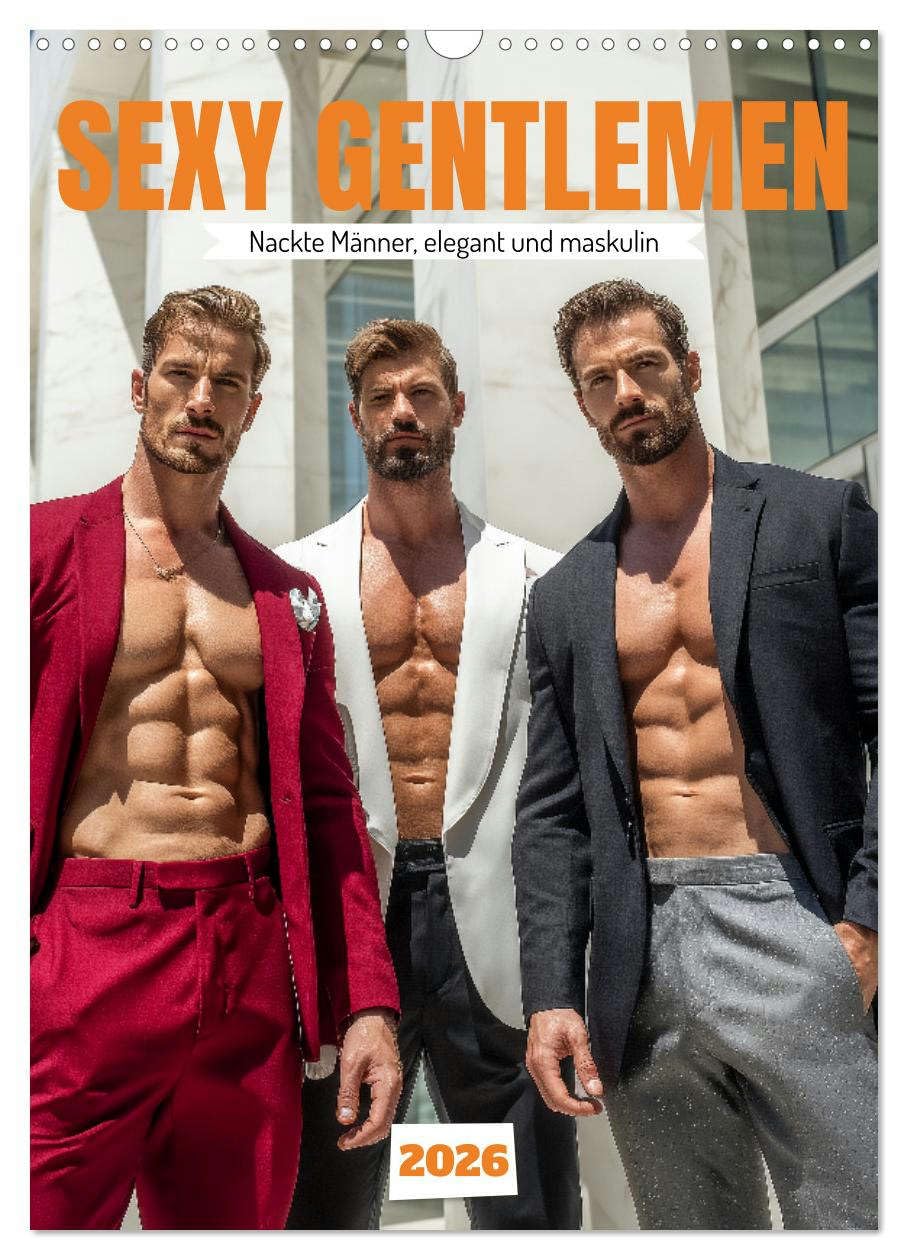 SEXY GENTLEMEN - Naked men, elegant and masculine UK-Version (Wall Calendar 2026 DIN A3 Portrait), CALVENDO 12 Month Wall Calendar — image 1