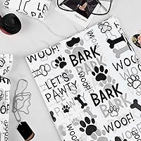 Vista 4 de 100 hojas de papel de seda de 20 x 14 pulgadas, papel de seda con estampado de patas de perro, papel de seda con patrón de ladridos Let's Pawty Woof