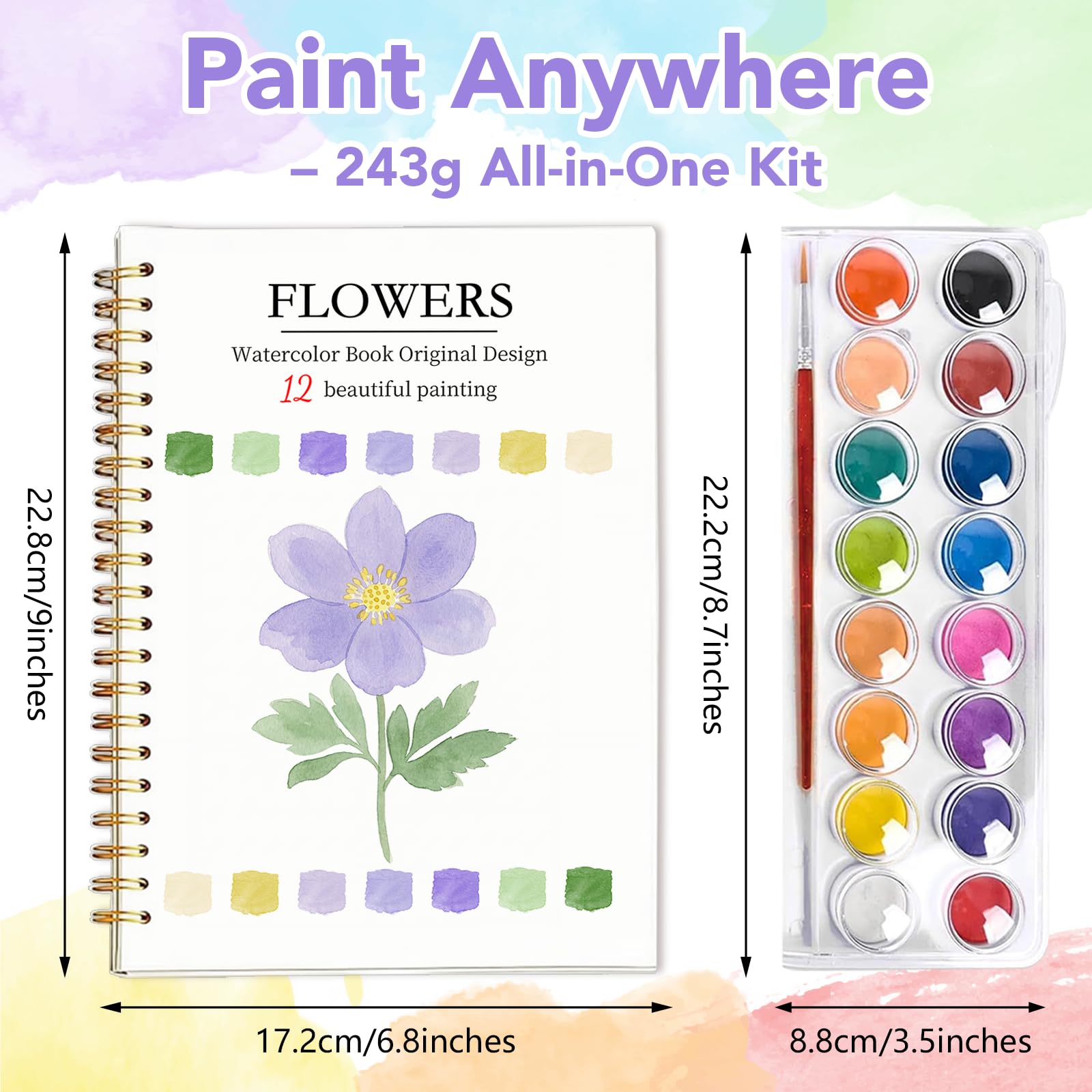 Easy Watercolor Workbook for Beginners - Flower Painting -4