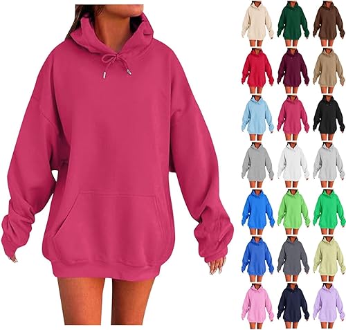 JiXiang Oversized Pullover Hoodies for Women Cute Fleece Hooded Comfy Fall Fashion Trendy Sweatshirt 2025 Casual Tops Clothes