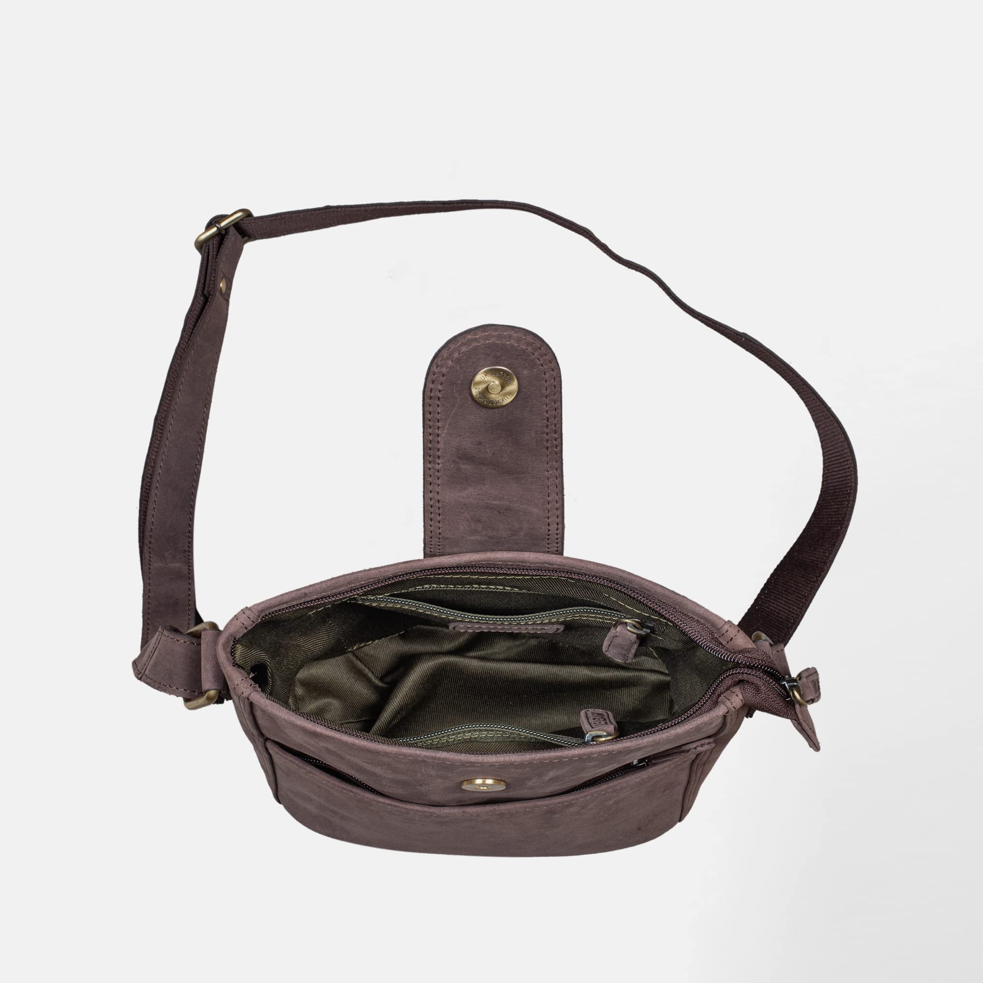 LEABAGS Leder Handtasche Damen I Premium Echtleder Umhängetasche I Damen Schultertasche I Damentasche I Tragetasche für Arbeit Uni Schule Freizeit