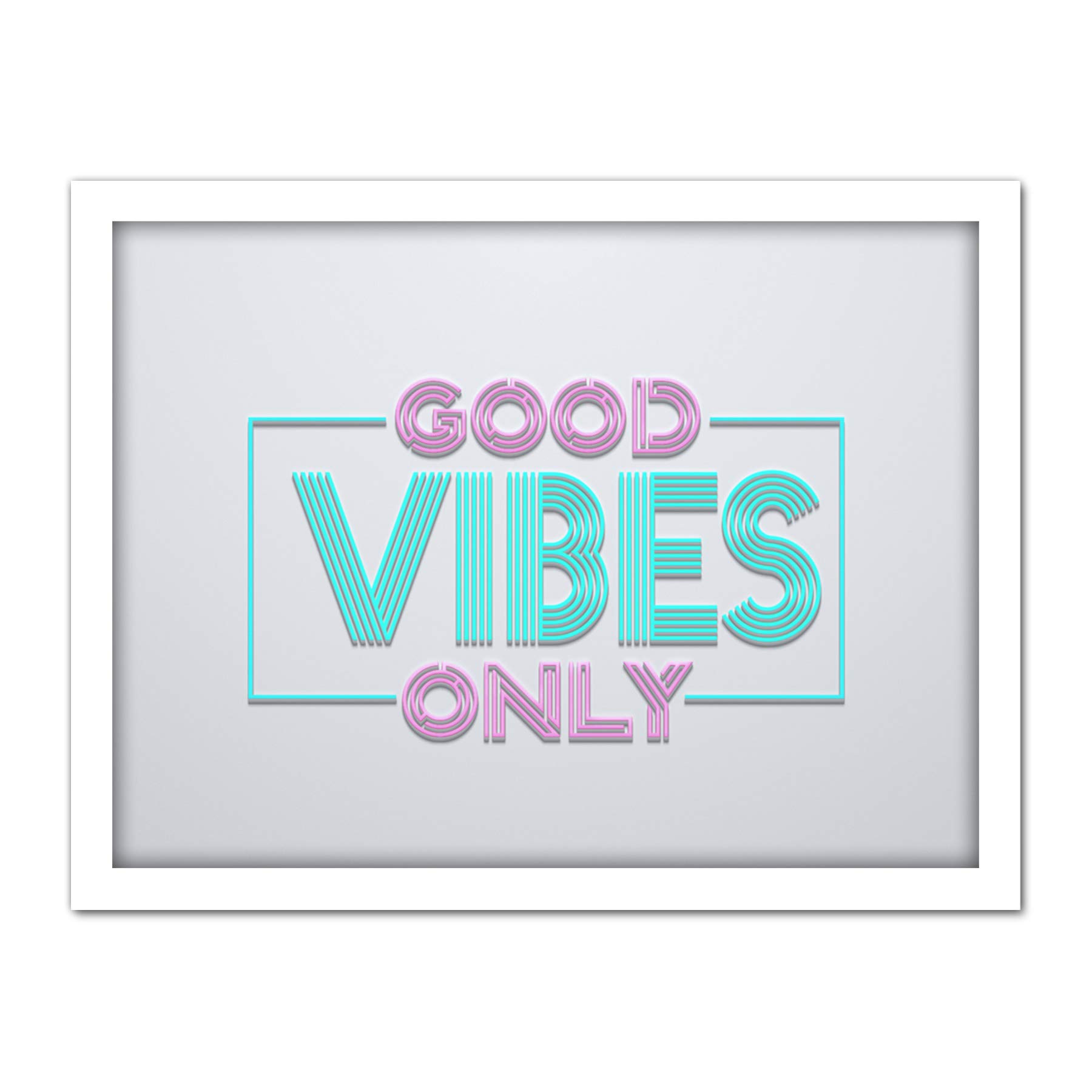 Wee Blue Coo Good Vibes Only Artwork Framed Wall Art Print 18X24 Inch