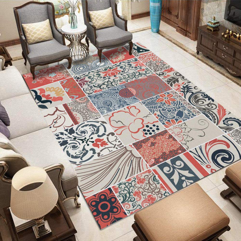 Tapis antidérapant salon oriental 160x230 grand tapis canapé fleuri