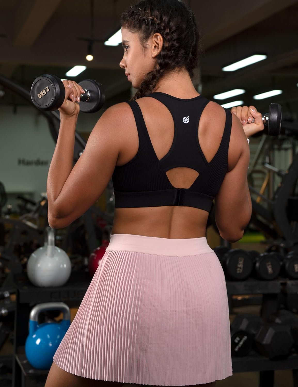 Cordaw Racerback Sports Bras for Women High Support, Molded Cup High Impact Hook Back Yoga Running Bra - Image 4