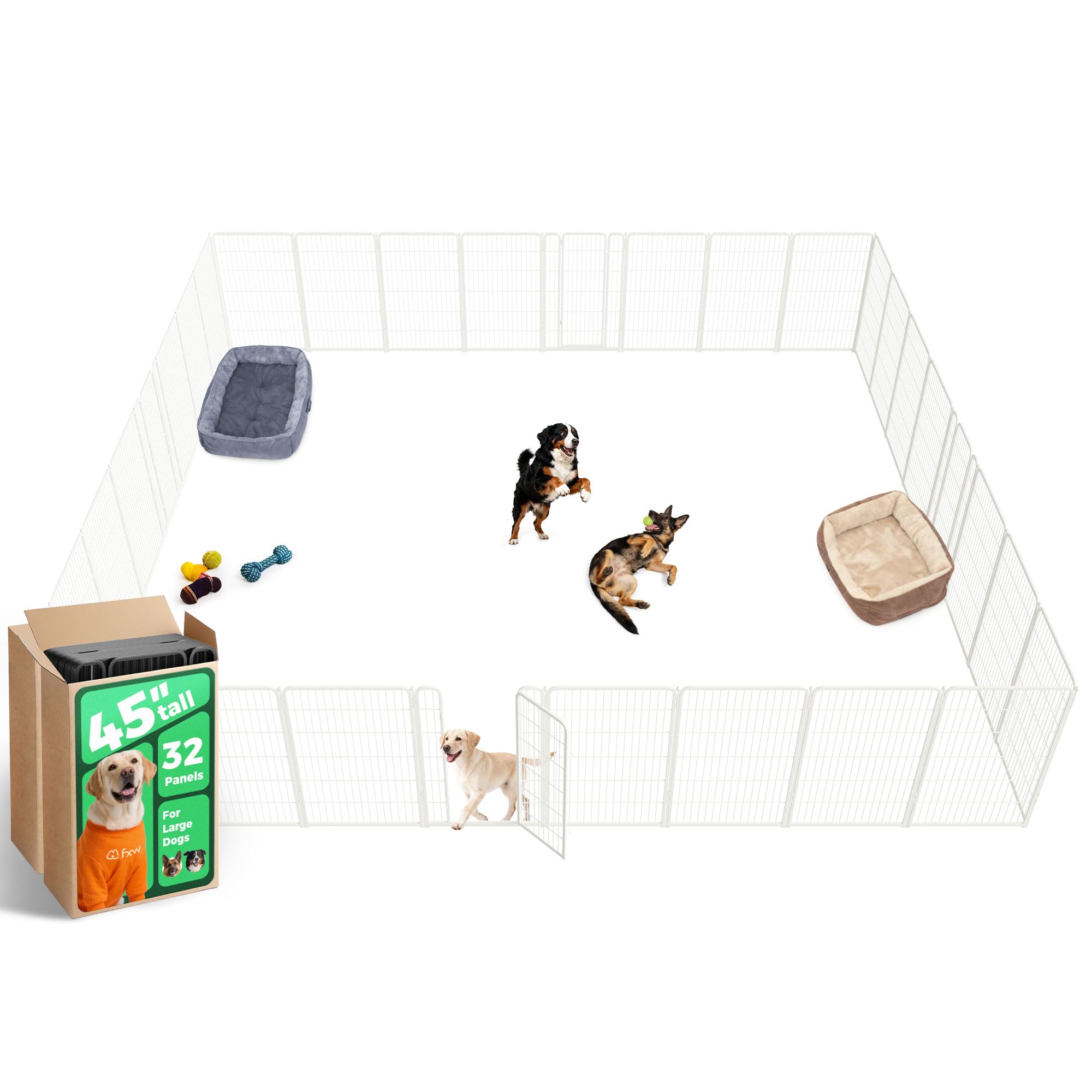 FXW Homeplus Indoor Dog Playpen, 45" H, 32 Panels, for Large Dogs
