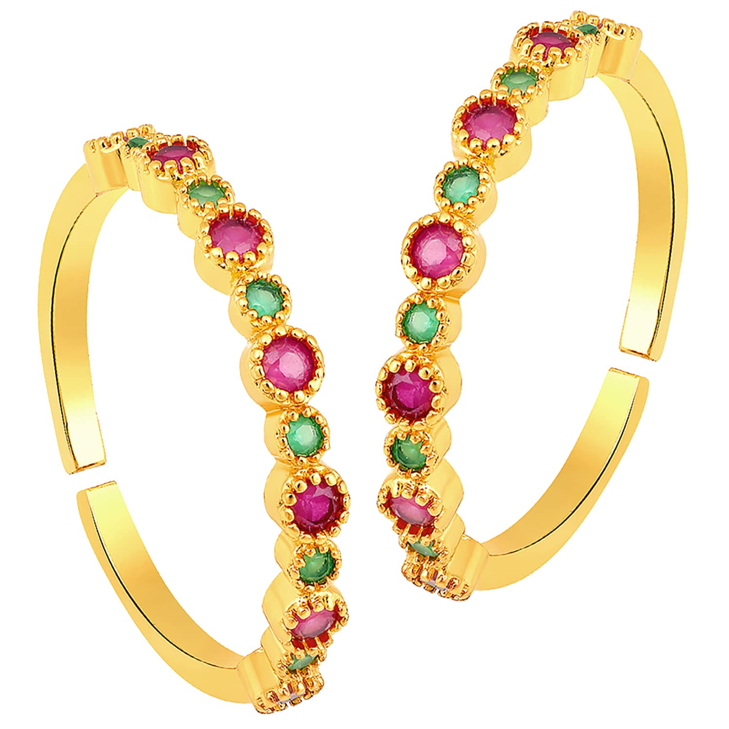 Peora Gold Plated Green Rani Pink Cubic Zirconia Studded Adjustable Toe Ring Stylish Fancy Daily Regular Jewellery for Women and Girls (B0C3LLSYRX) Amazon Price History, Amazon Price Tracker