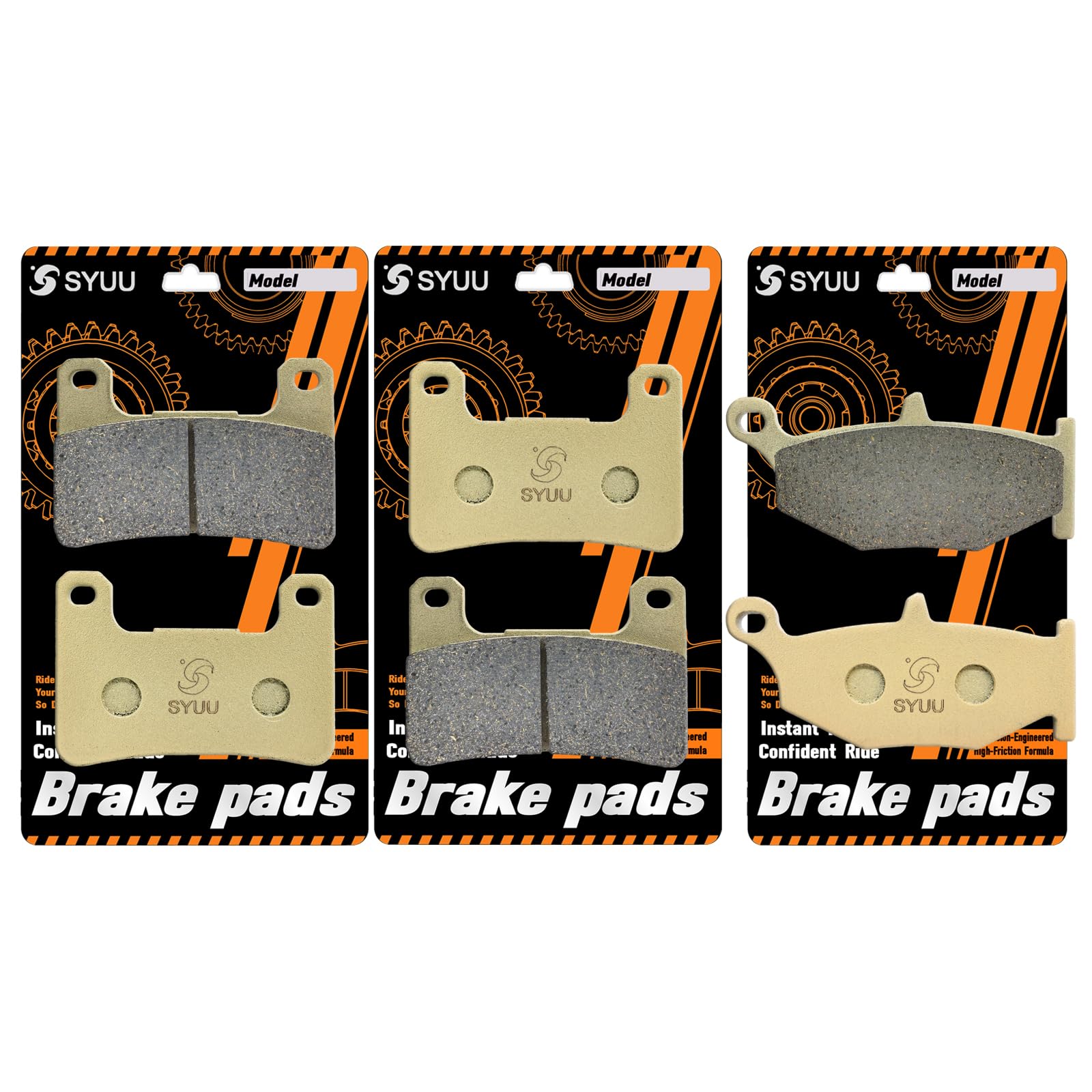 S SYUU Motocicleta ibra de cobre delantero y trasero Pastillas de freno Compatible con Suzuki DL 1000 2014 2015 2016 2017 2018 GSXR 600/750/1000 GSX 1300 R Hayabusa FA379F FA419R