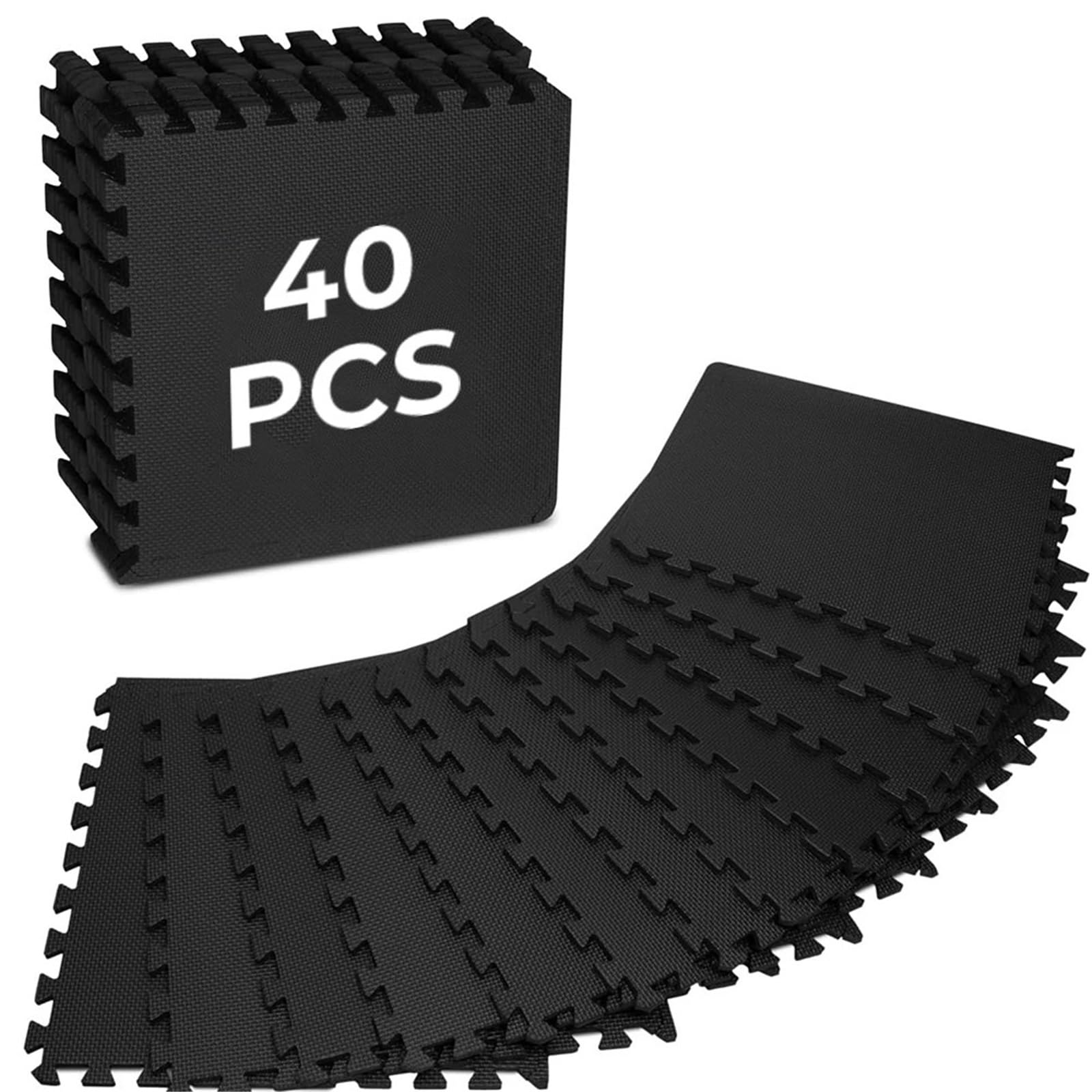 Tappeto Da Fitness A Puzzle Tappetini EVA grigio nero da 20/40 pezzi Piastrelle for pavimenti confortevoli antiscivolo ad incastro