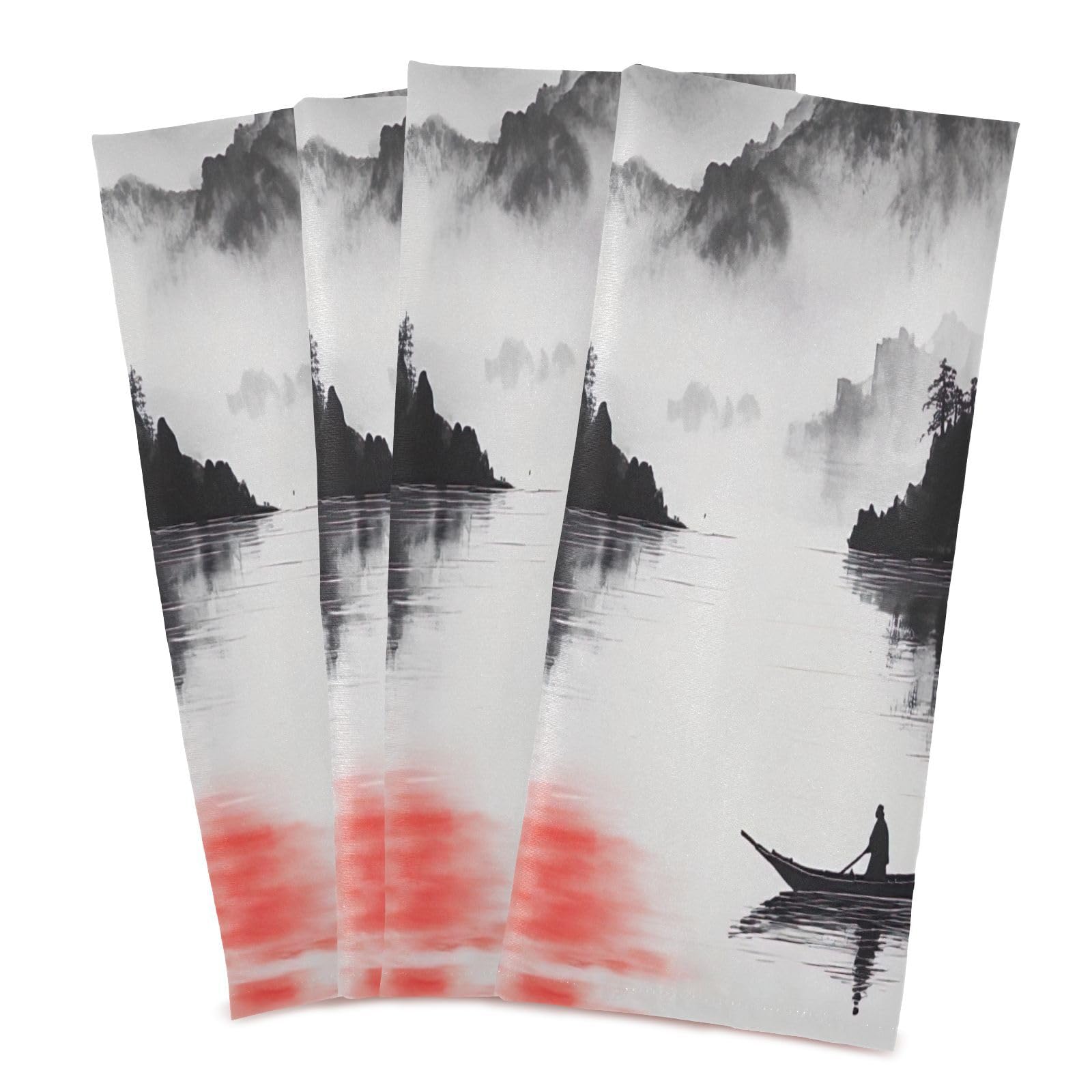 STAYTOP Chinese Style Ink Painting Kitchen Dish Towel Set,1Pcs Drying Kitchen Towels Tea Towels Gift Set for Drying Cleaning Cooking Baking