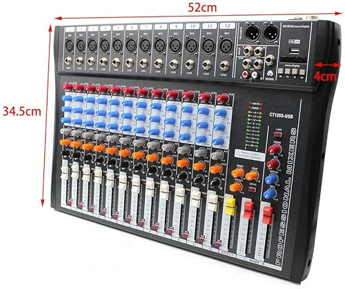 Miniatura 6 de Mezclador DJ CT-120S Consola de mezcla de audio USB profesional de 12 canales, estudio de música, mezclador de audio de estudio en vivo, consola de