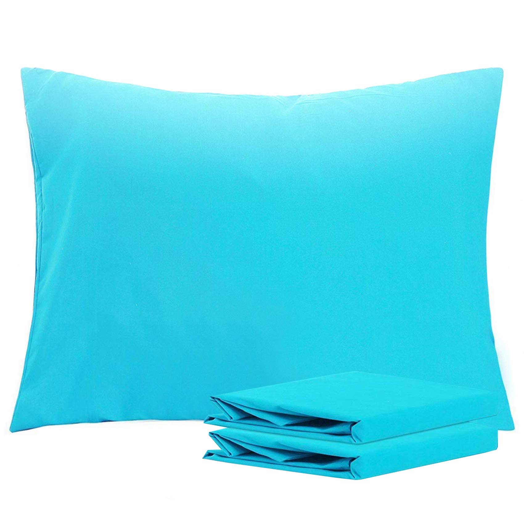 NTBAY Standard Microfiber Pillowcases, 2 Pack, 20 x 26, Blue | Soft Brushed Microfiber with Envelope Closure, Set of 2 Standard 20 x 26 Inch Pillowcases, Pillow Inserts Not Included
