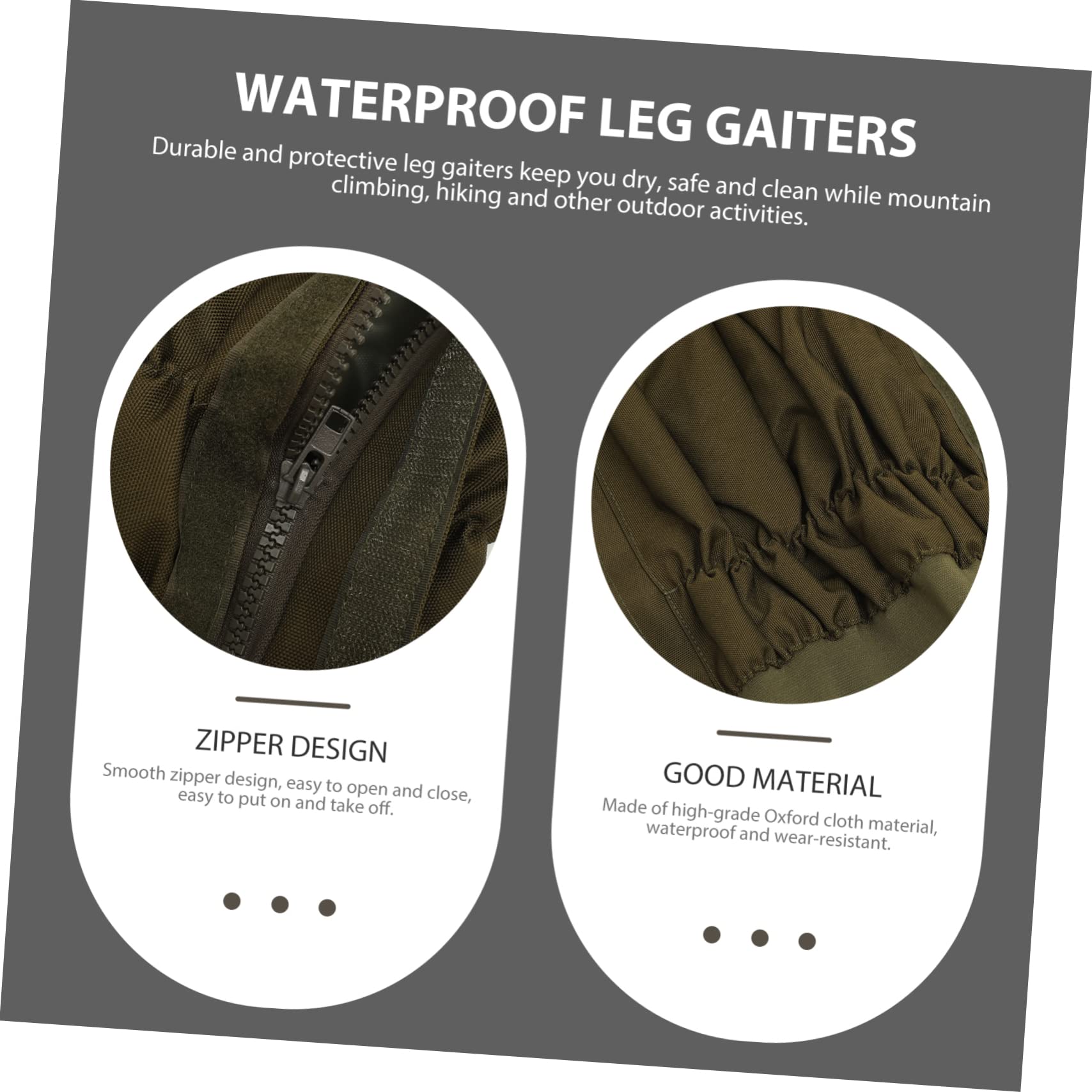 WOONEKY Hiking Leg Gaiters Waterproof Calf Sleeve for Walking Climbing Running