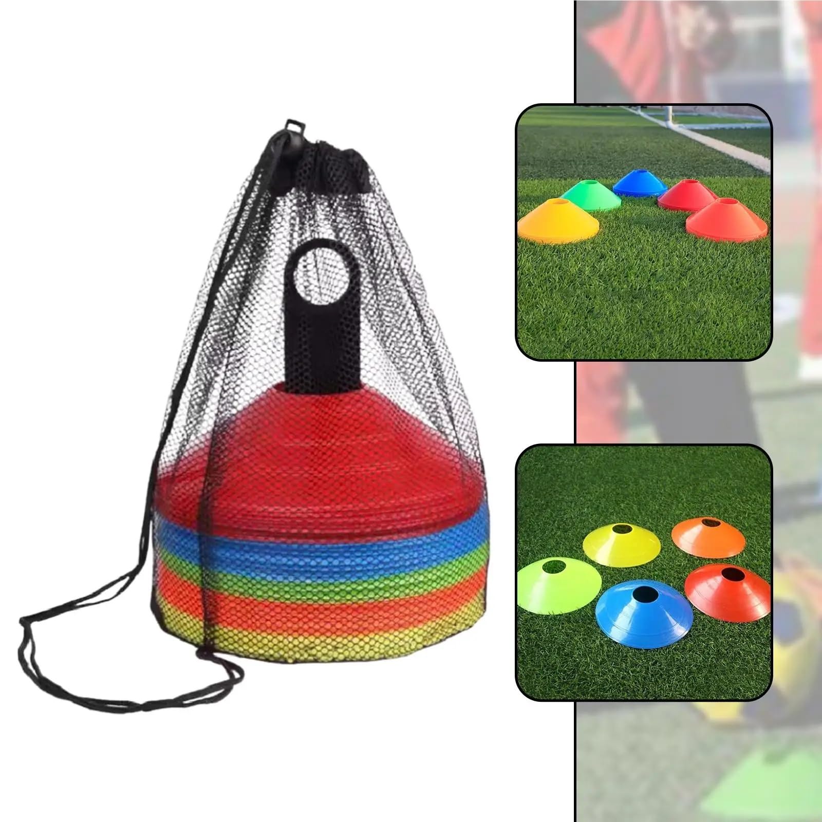 Conos para Entrenamiento Deportivo, Conos de Entrenamiento Deportivo 30 Uds. Agilidad for fútbol Correr Patinaje Baloncesto Interior al Aire Libre