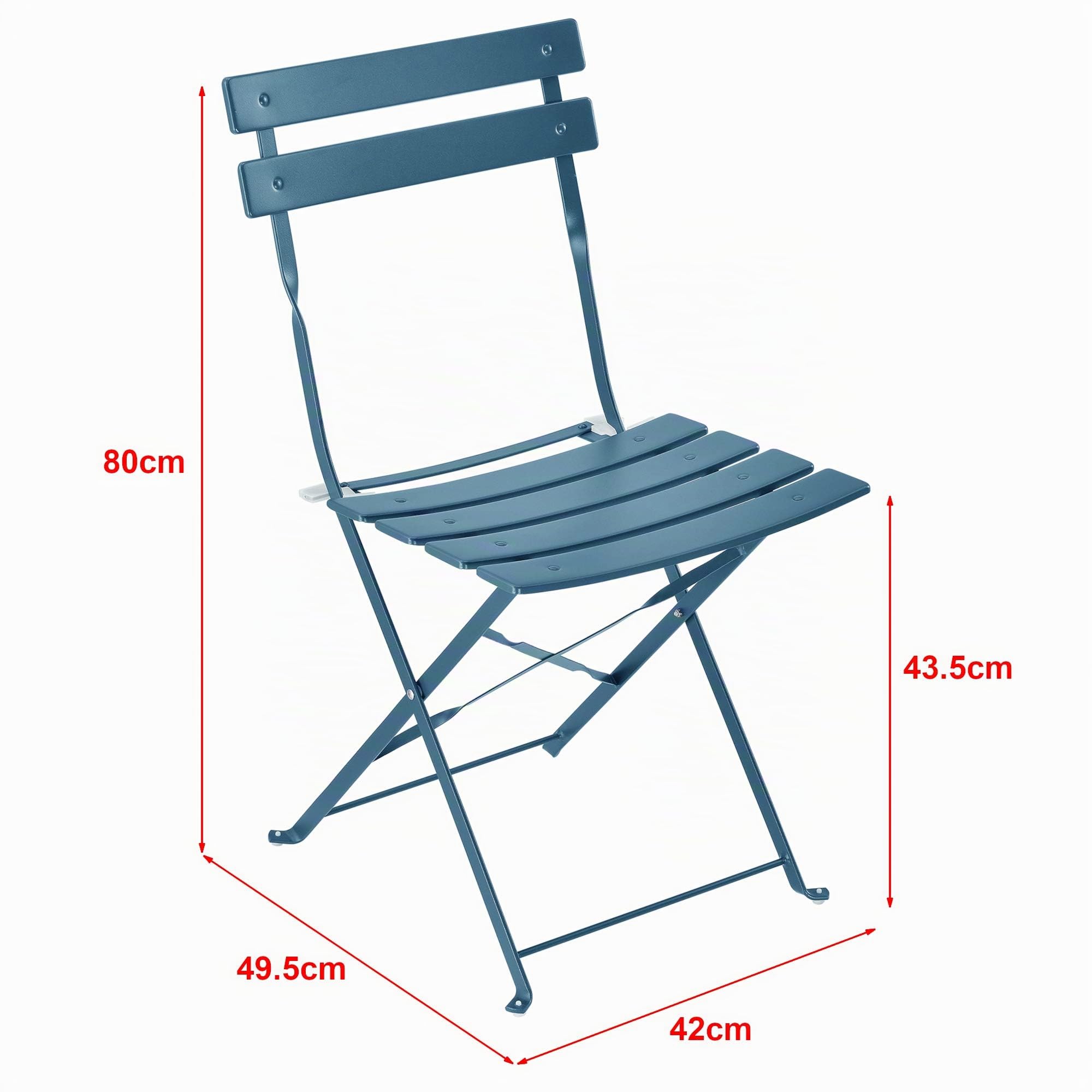 [en.casa] Set da Bistrot Pieghevole Tavolo a Piano Rotondo e 2 Sedie da Esterno Giardino Arredo Bistrò da Balcone Set da Caffè all'Aperto da Terrazza Patio - Acciaio/Turchese