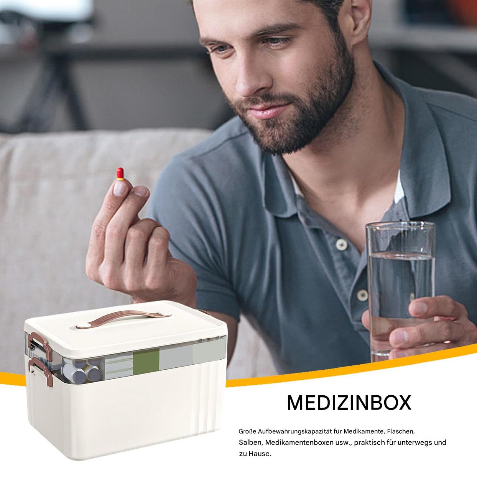 Scatola Medica Di Sicurezza Per La Famiglia Trasparenti Con Grande Capacità | Portaoggetti Organizer Contenitore con organizer giornaliero impilabile portatile per casa e viaggio