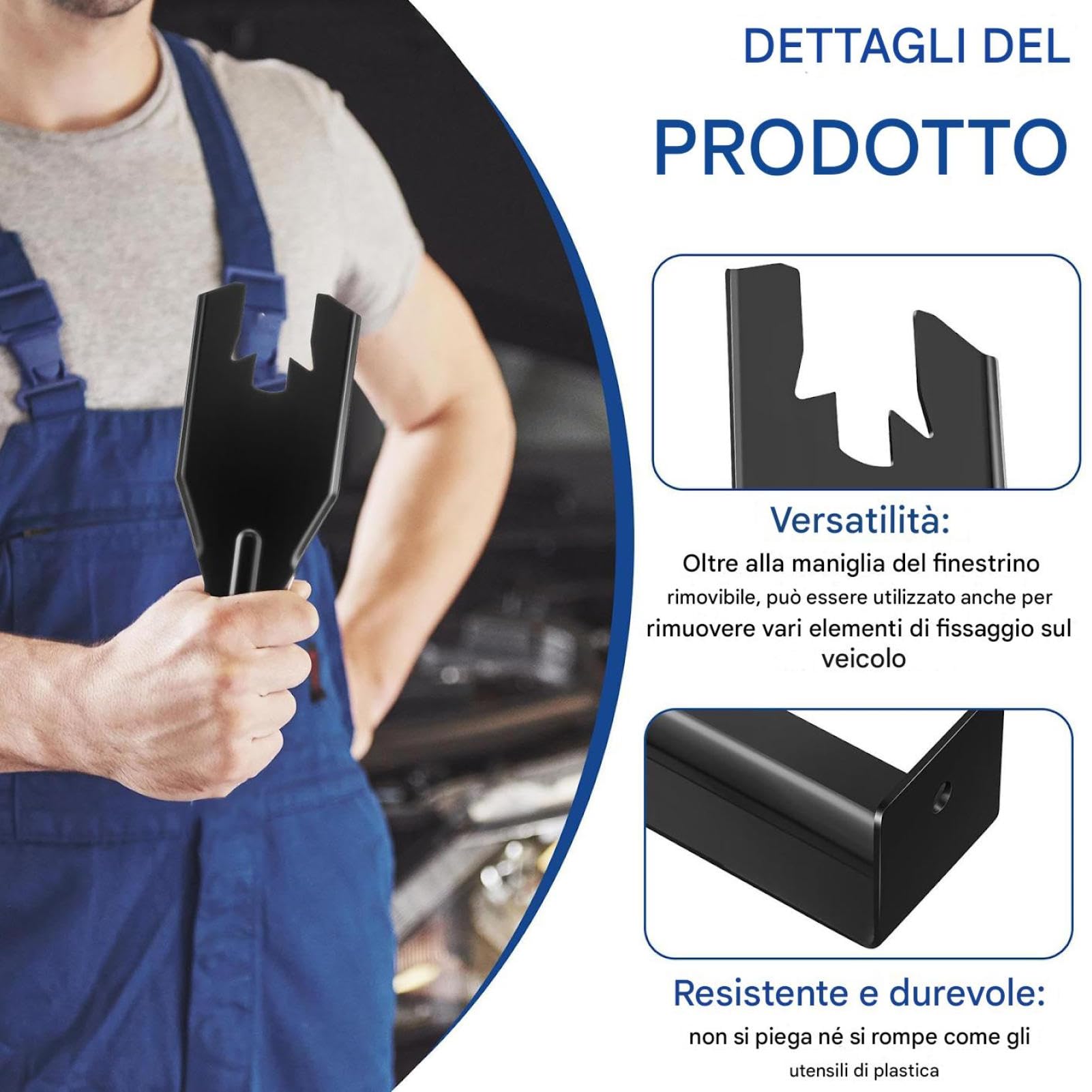 Fermo per maniglia della finestra – Strumento per la rimozione del dispositivo di fissaggio del pannello della porta automobilistica Lega di acciaio | Clip per kit di riparazione pedivella interna | A