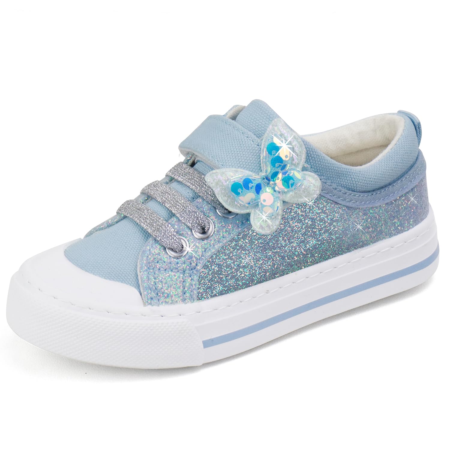 ToandonToddler Kids Sneakers Sparkle Fashion Glitter Sequins Canvas Shoes