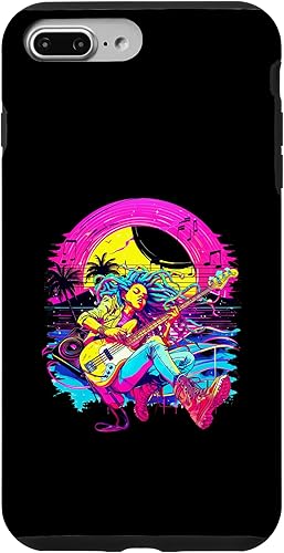 iPhone 7 Plus8 Plus Retro 80's 90's streetwear synthwave Guitar lady Guitarist Case
