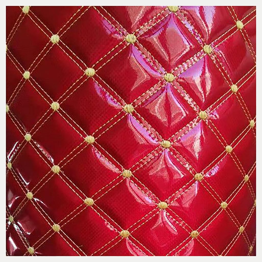 Kunstleder Gesteppt Kaschiert Meterware Leder Polsterstoff Stoff 140cm Weinrot(Red 2,1.4X7m)