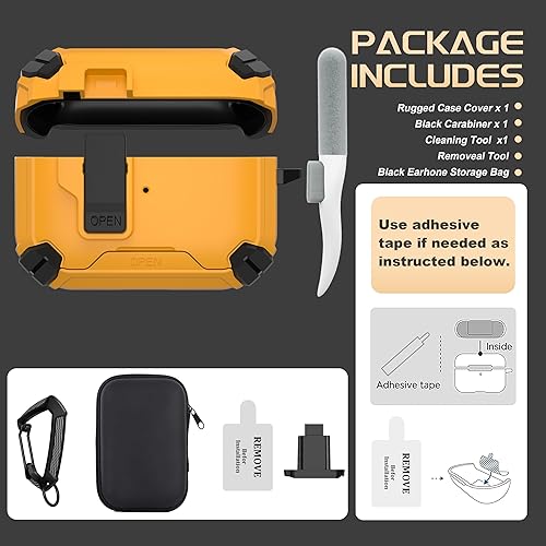 Miniatura 7 de Maxjoy Funda protectora para AirPods Pro 2 2022, AirPods Pro de 2 generación con bloqueo automático, compatible con Apple AirPod Pro de 2 generación