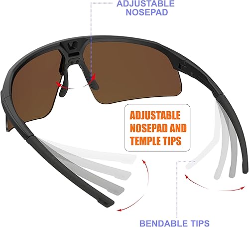 Miniatura 6 de Q217 HD Gafas de sol polarizadas para mujeres y hombres, ciclismo, correr, pesca, senderismo, golf, béisbol, voleibol, deportes al aire libre,