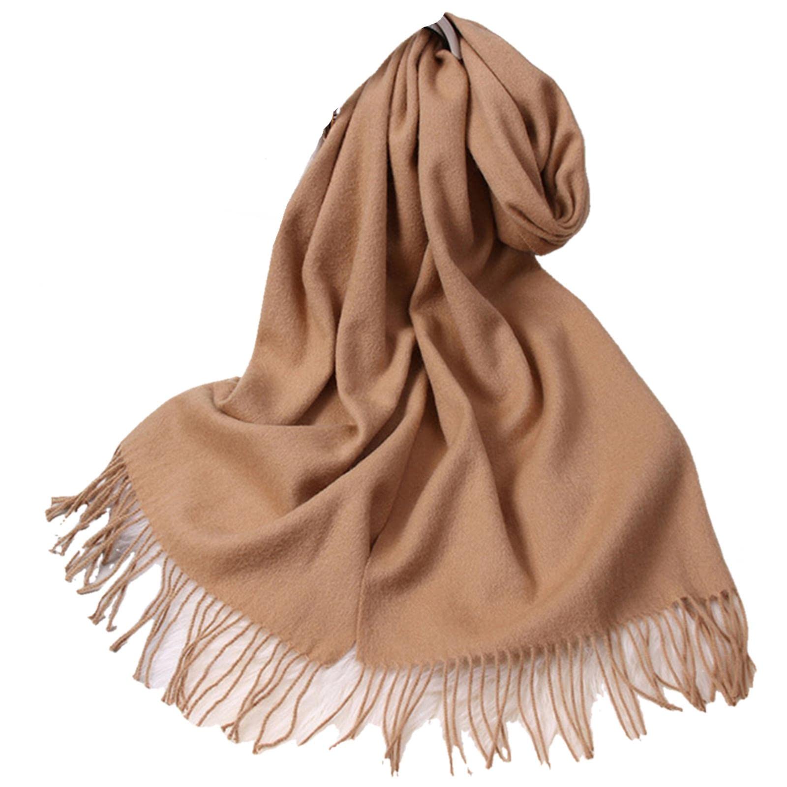 UKKO Kaschmirschal Winterfeste Wraps Für Damen Foulard Mit Quaste Warme Wollschals Kaschmir