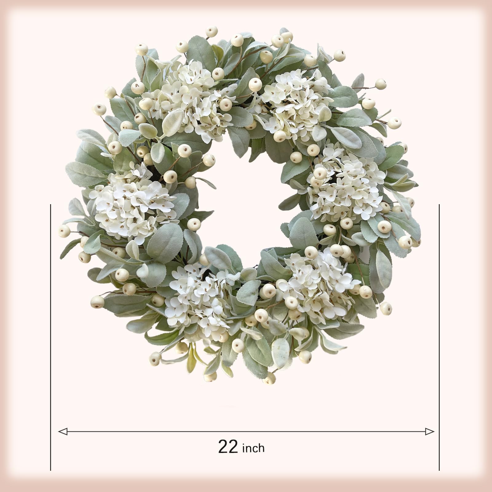 Amazon.com: Idyllic 22 Inch Lambs Ears Leaves Everyday Wreath with