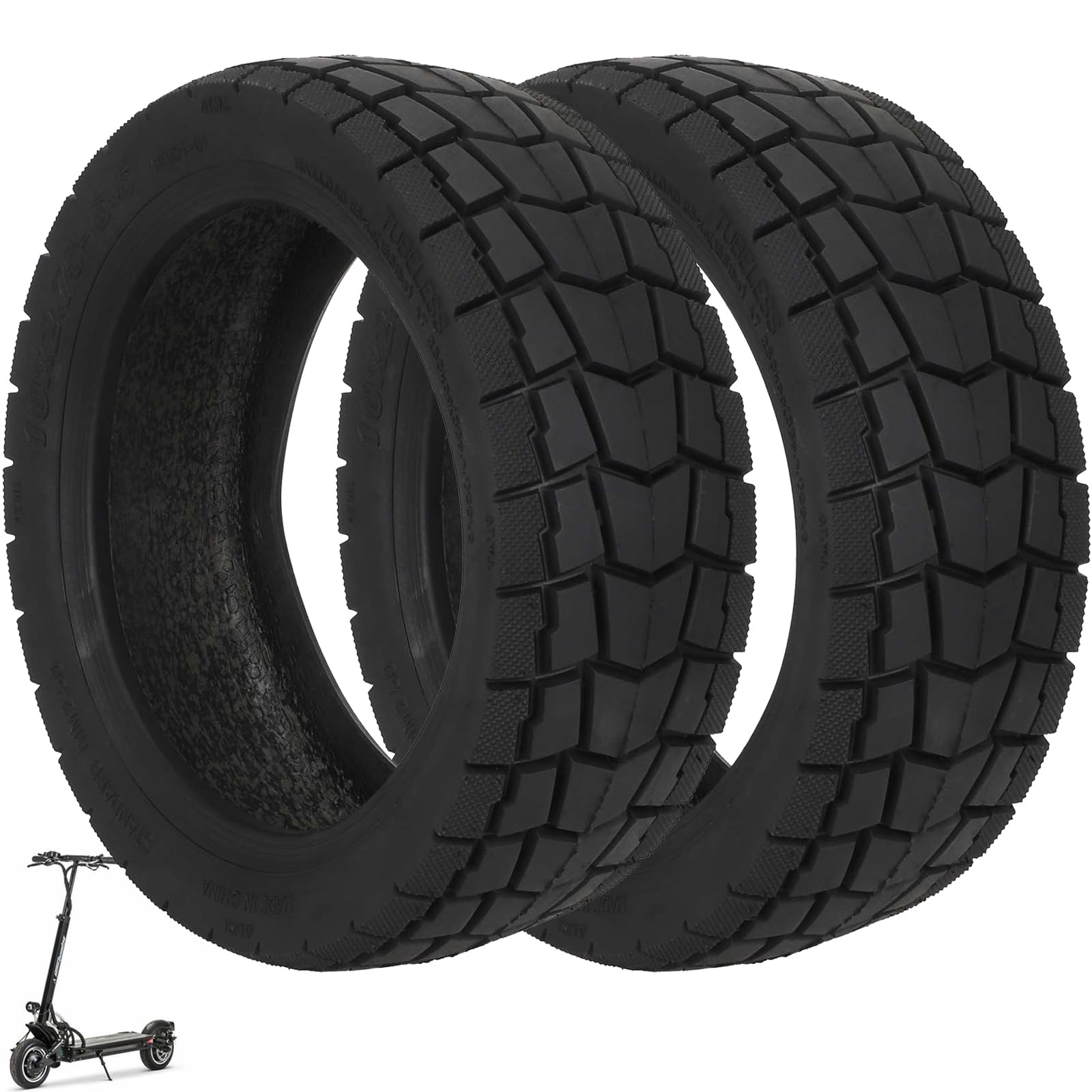 10x2,75-6,5 Pneu Sans Chambre à Air pour KuKirin G3, KuKirin G2 Master, Speedway 5, Dualtron 3, Hover-1 Alpha, Gotrax G4 - Pneu Tubeless Antidérapant et Anti-Crevaison