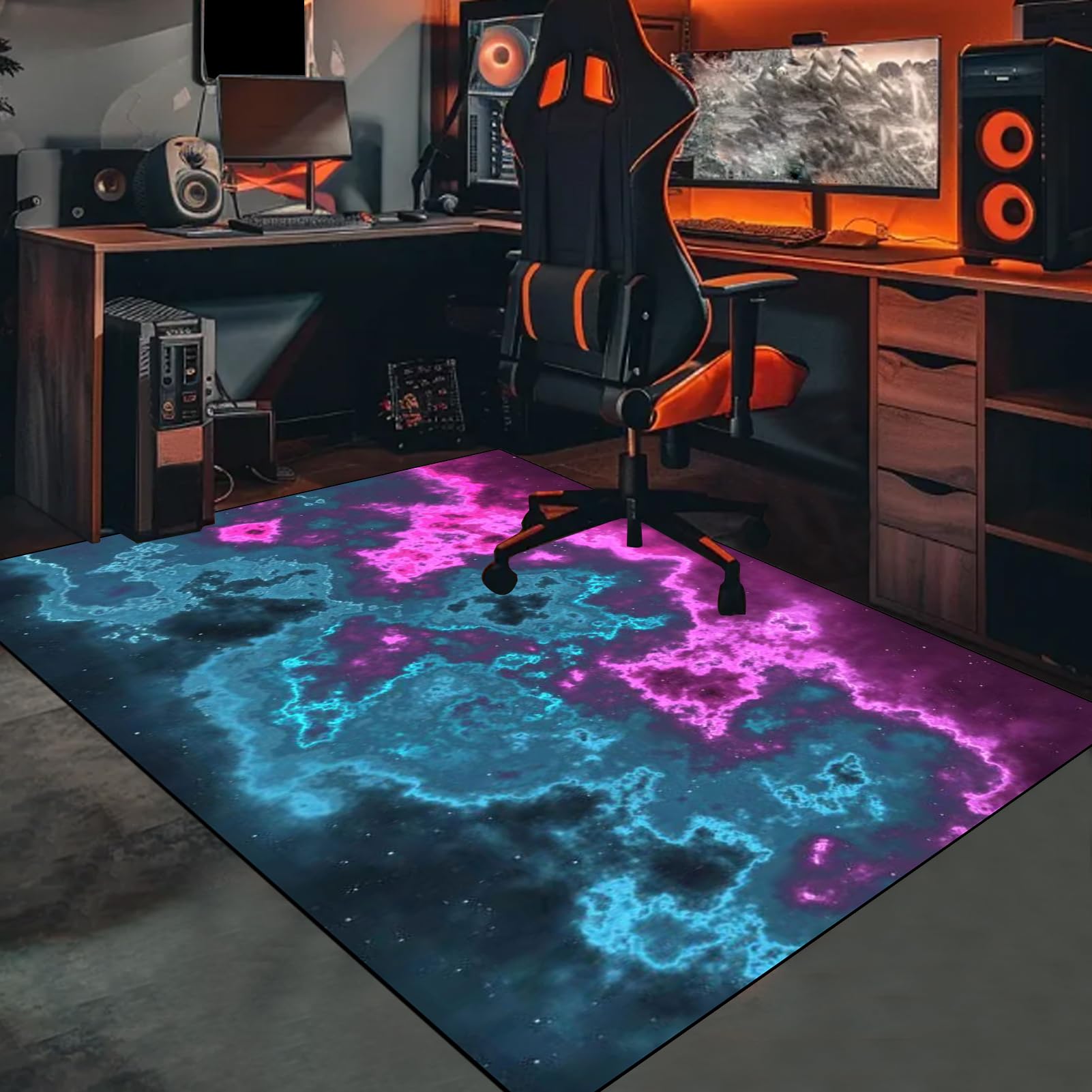 Tappeto Sedia Gaming, Tappeto per Sedia con Ruote, Tappeto Salvapavimento Protezione Parquet e Pavimenti Duri, Tappetino per Sedia da Scrivania per Ufficio, Salotto, Camera da letto 180 x 200 cm