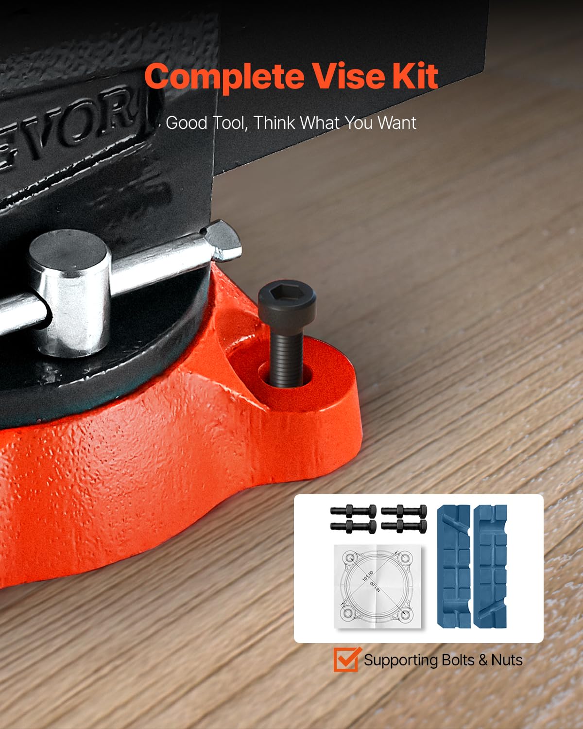 VEVOR Bankschroef, 14 cm kaakbreedte, 5,5 inch maximale
