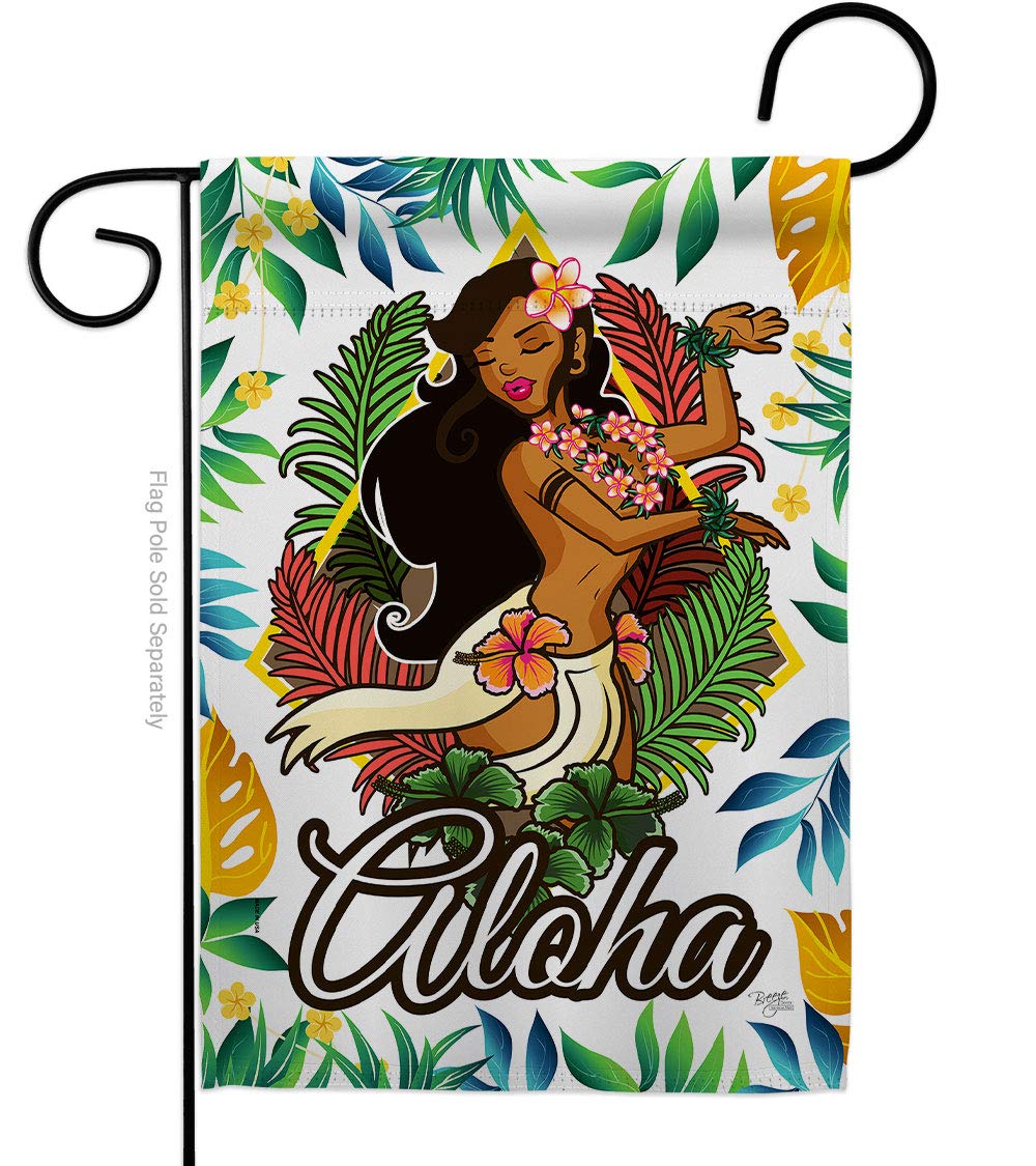 Breeze Decor G156083-P3 Hula Girl Summer Fun in The Sun Decorative Vertical Garden Flag, 13"x 18.5", Multi-Color-image-46