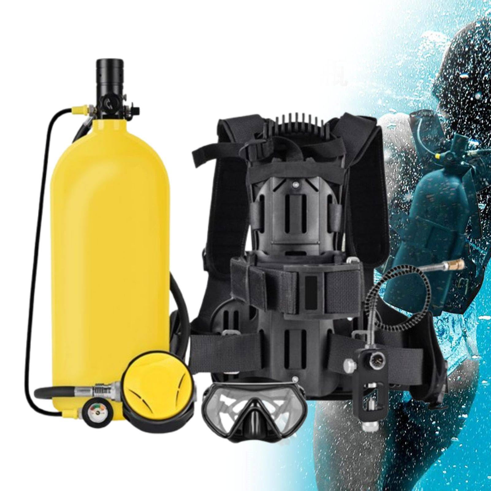 Kit de plongée Portable 3000 PSI, Bouteille de plongée 3L/4L avec Harnais Dorsal réglable, Mini équipement de plongée de Secours pour la plongée Loisir Green4L-B