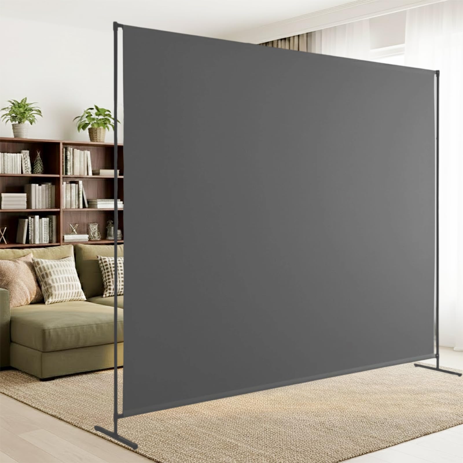 Room Divider, 72x72Inch Large Single Panel Privacy Screen for Room Separation,Free Standing Partition Wall with Thickened Fabric,Portable for Office,