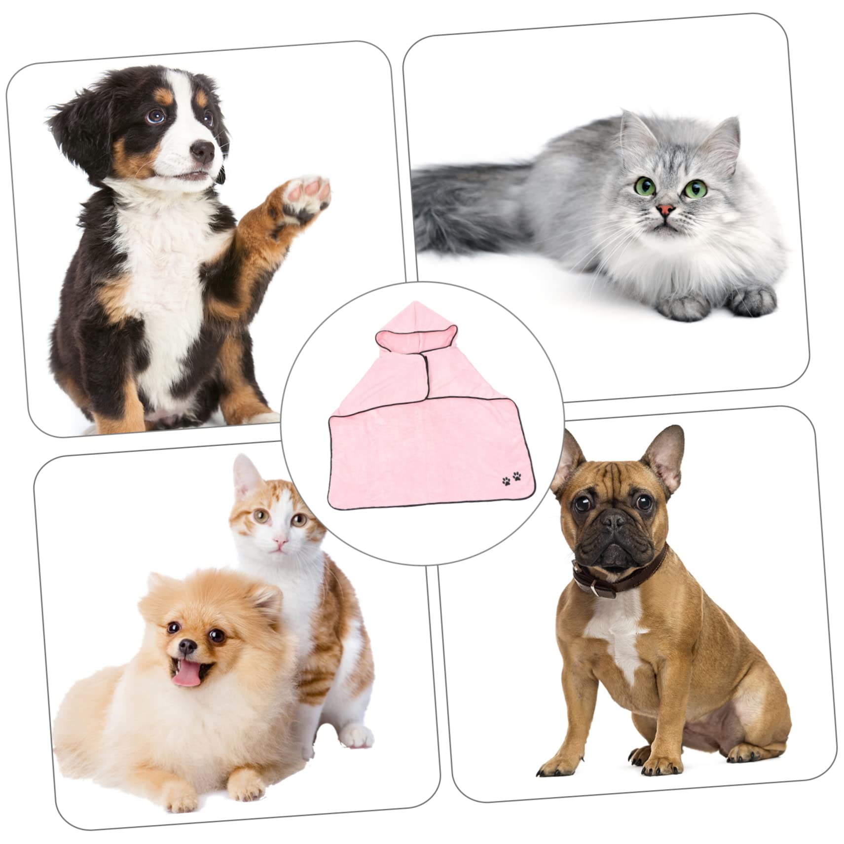 Toddmomy 2 Pièces Peignoir pour Animaux De Compagnie Serviette Chien Peignoir Chien Serviette À Séchage Rapide Chien Robe De Séchage Chien Serviette Robe Serviettes À Capuche Serviettes De