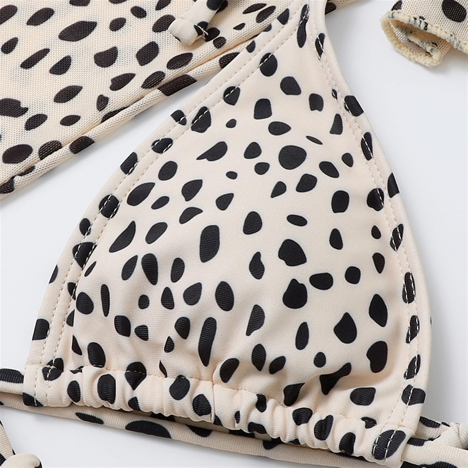 Bikini Sexy Set da 3 Pezzi Costume da Bagno A Maniche Lunghe con Stampa Leopardata Costume da Bagno da Donna A Vita Bassa Costumi da Bagno Femminili