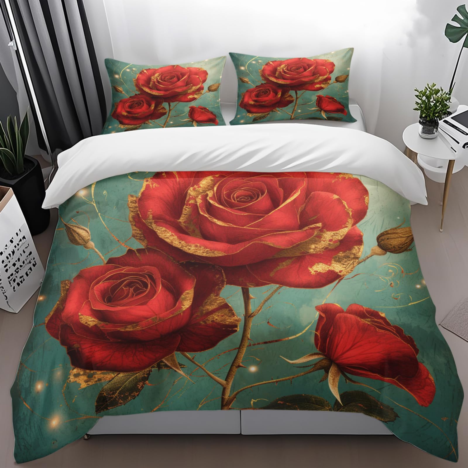 Housse de couette 240 x 260 or marron rose avec parure de lit 240 x 260 microfibre durable