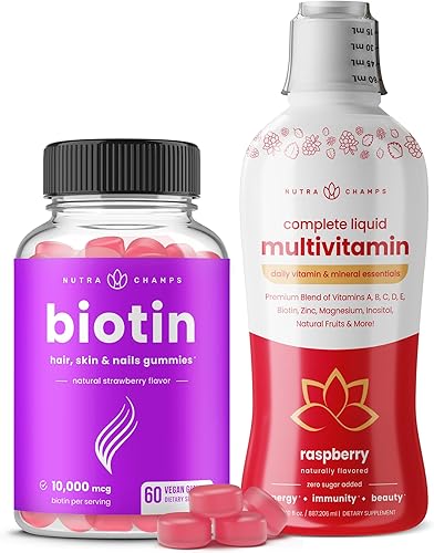 NutraChamps Gomitas de biotina y multivitaminas líquidas