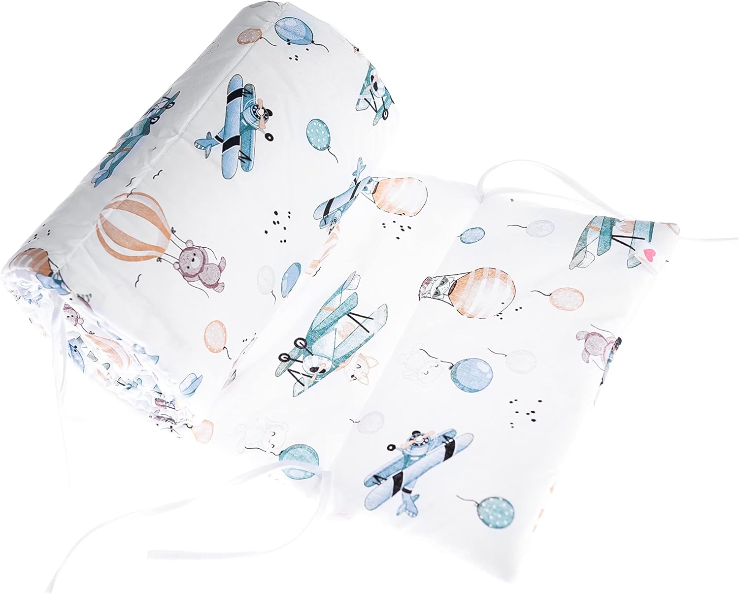 Baby Cot Bumper Crib Bumper Around Protection 180 cm, Airplane BigaMart