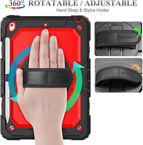 Miniatura 86 de SEYMAC stock Funda para iPad de 9ª, 8ª, 7ª generación de 10.2 pulgadas, a prueba de golpes, con protector de pantalla, portalápices