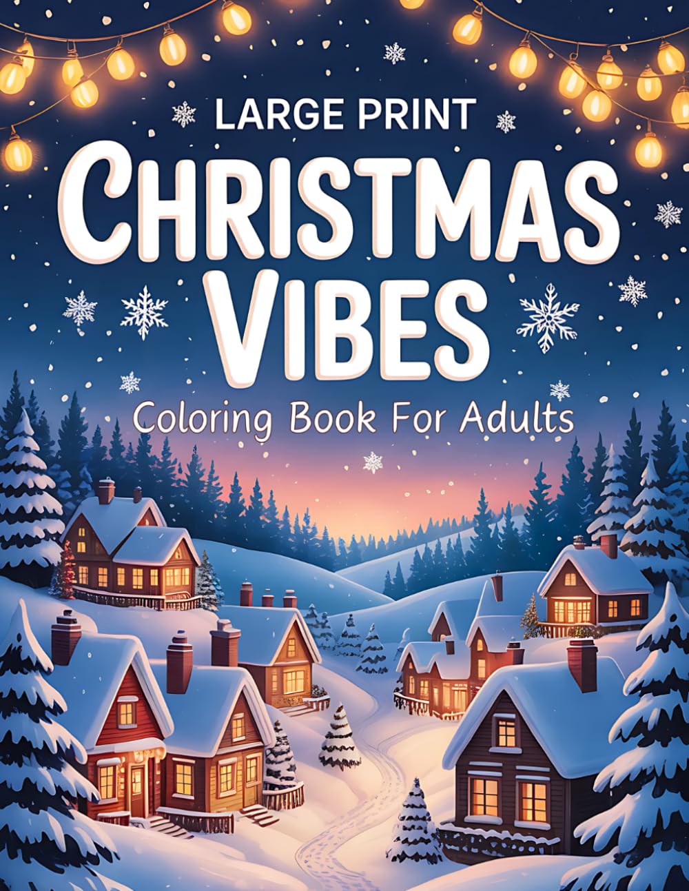 Large Print Christmas Vibes Coloring Book for Adults: Relaxing Large Print Christmas Coloring Pages for Adults and Seniors with Beautiful Holiday Scenes and Easy Winter Designs