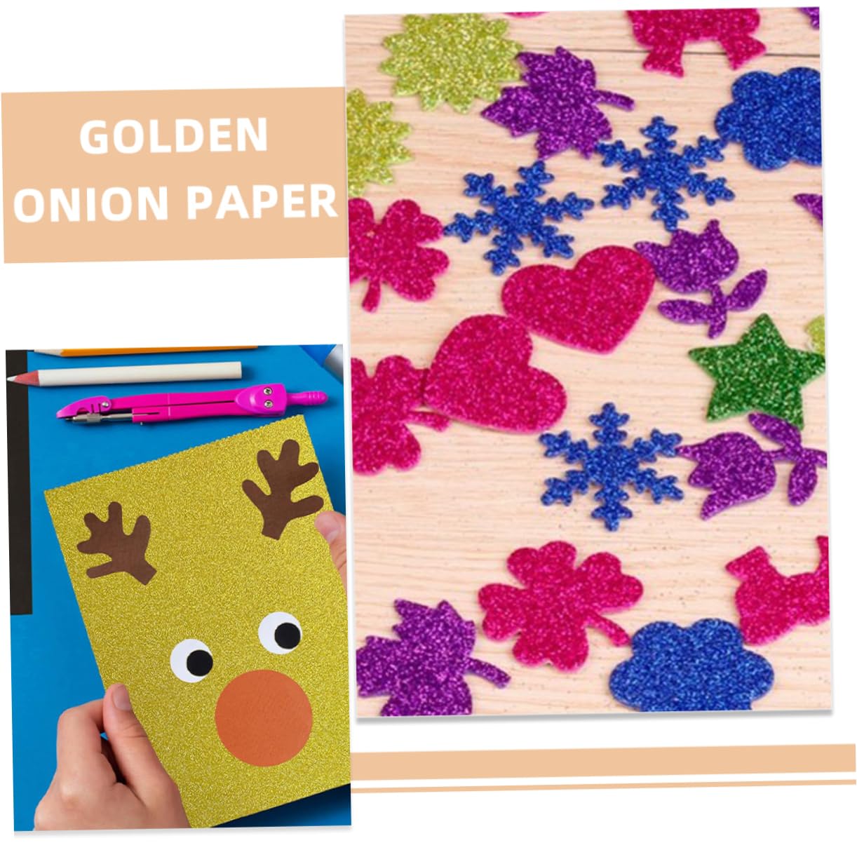 HOMSFOU Carta Cartoncino Glitterato A4 50 Pezzi Carta Lucida Materiale per Scrapbooking e Creazione Biglietti