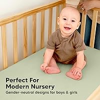 Vista 153 de 2-Pack Waterproof Baby Crib Sheets for Boys, Girls - 52x28 Viscose Derived from Bamboo Toddler Bed Sheet Neutral, Fitted Crib Mattress Protector