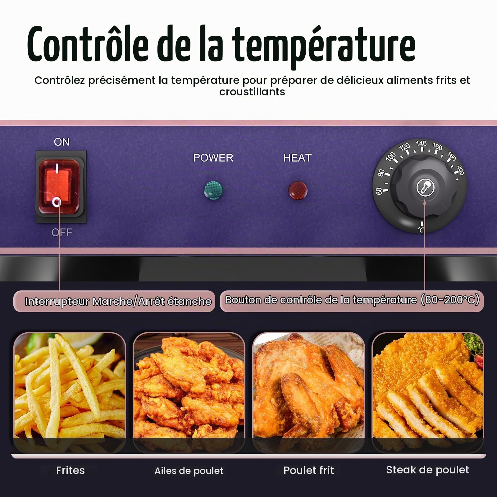 Friteuse électrique,16LCommerciale friteuse avec valve de vidange acier inoxydable,Professionnelle Inox Friteuse Avec Régulateur de Température,3000 W, 60-200 °C