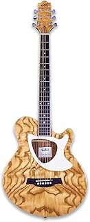 Gosila 39â€œ Acoustic Electric Cutaway Guitar, Thin Body, Built-In Tuner,ashwood gloss natural finish body
