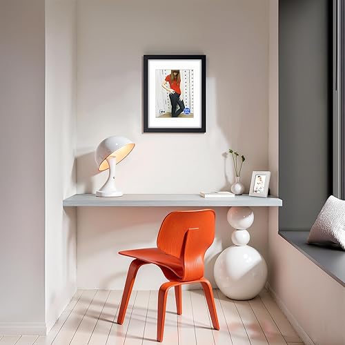 Miniatura 7 de RPJC Marco de 11 x 14 pulgadas hecho de madera maciza y vidrio de alta definición para fotos de 8 x 10 pulgadas, con paspartú, u 11 x 14 pulgadas,