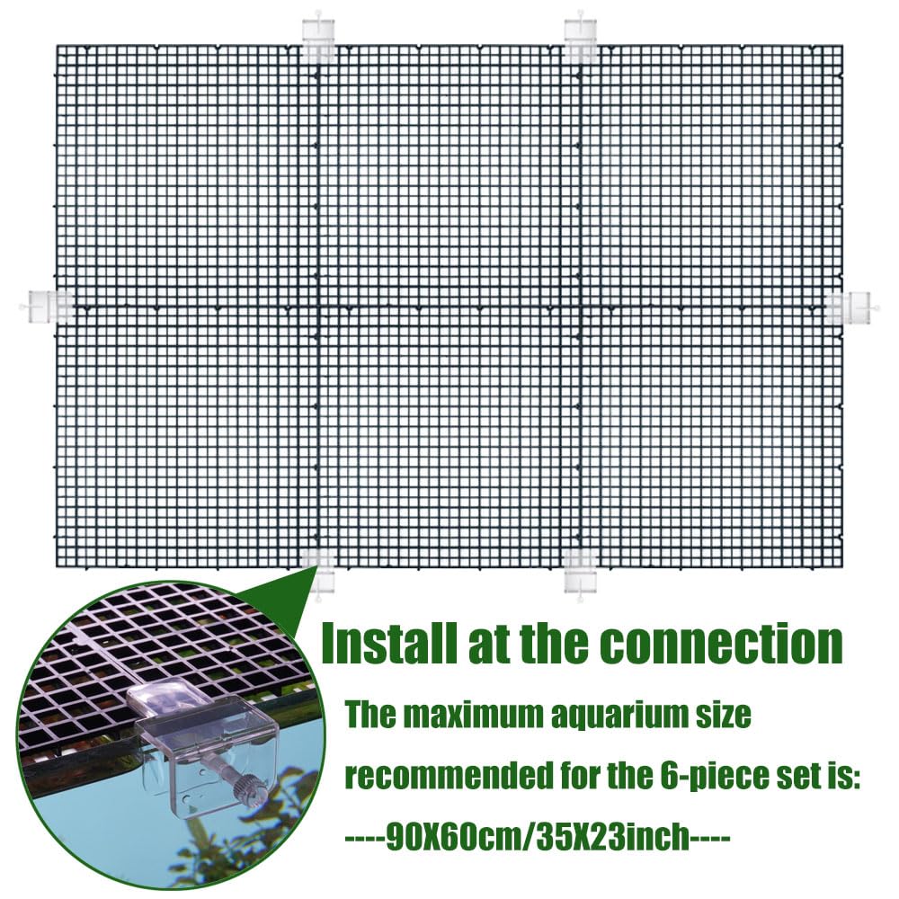 LINLAN 8 Pannelli Divisori Per Acquario 30x30cm - Griglia PVC Per Filtrazione Fai Da Te (Bianco) - Foto 12