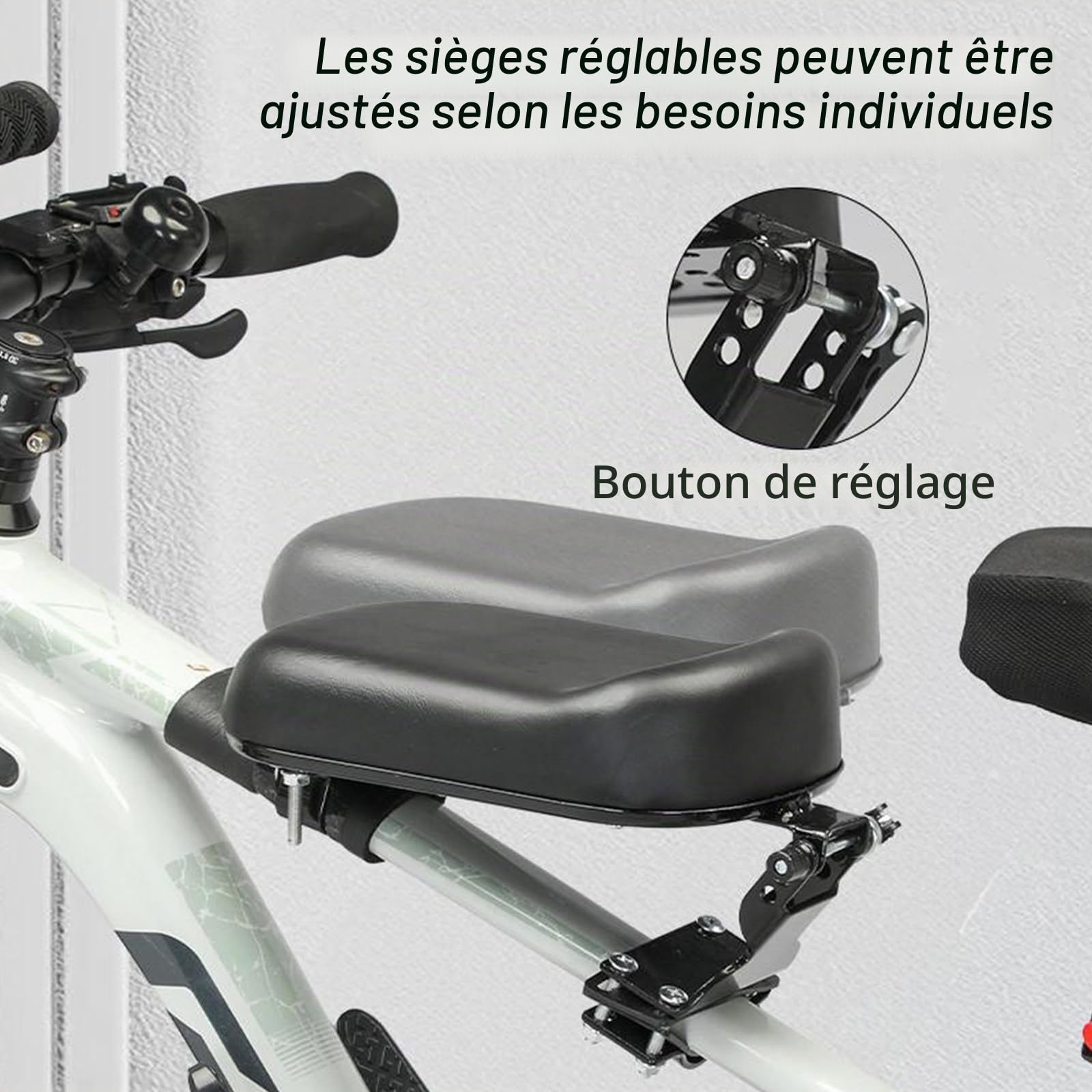 Siege Velo Enfant Avant Siège De Vélo Pour Enfant Siège De Vélo Avant Siege Enfant Velo Avant Siège De Vélo Monté À L'avant Siège De Vélo De Montagne Avec Accoudoir Pédale Pour Enfants 2-5 Ans