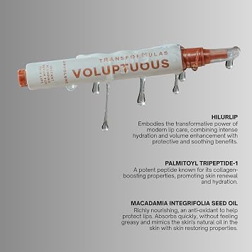 Transformulas Facefixers Voluptuous LipVolume Instant Plumping Lip Serum, Hydrating, Sculpts & Smooths Lips, Clinically Proven, Non-Sticky, Fullness Boost Cruelty Free & Dermatologically Tested 3ml